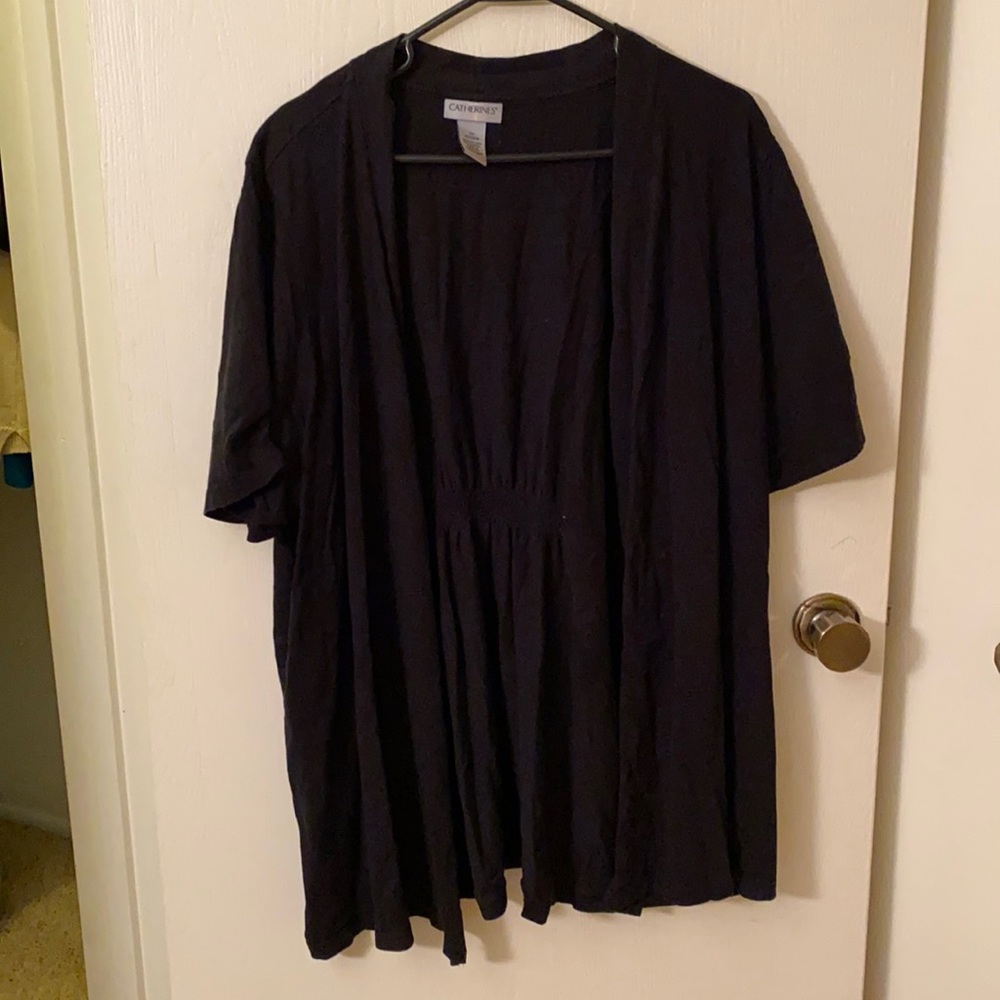 Catherines Black Short Sleeve Cardigan